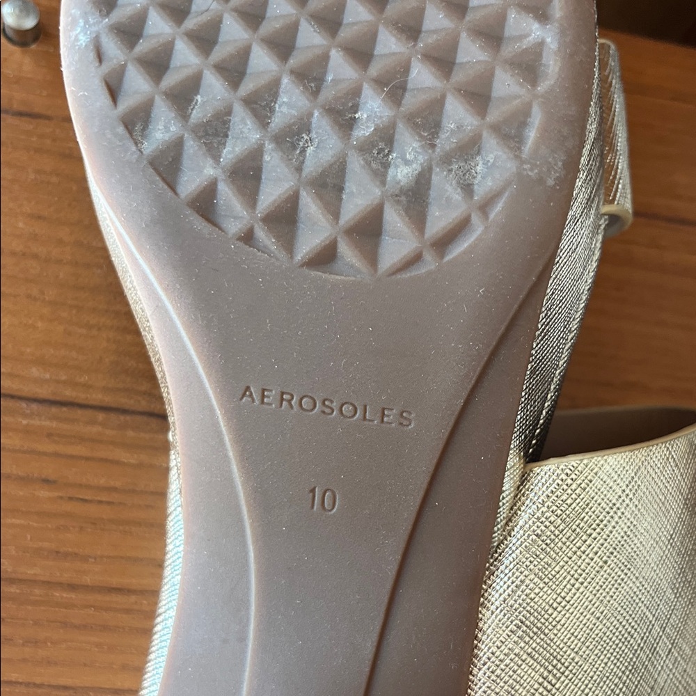 AEROSOLES Gold Platform Sandals Aerosoles Camilia Platform Sandal - Picture 7 of 11